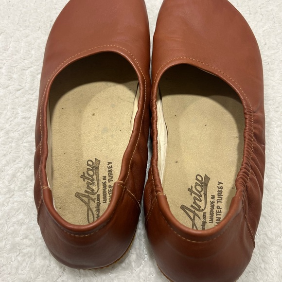 AINTAP Barefoot Men’s Sz 45 US 12 Handmade Turkey Brown Leather Slip On Shoes - Picture 11 of 12